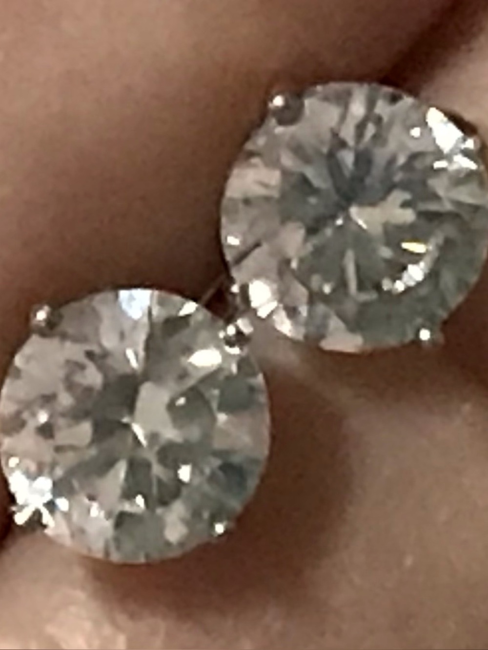 Diamonique Sterling Stud Earrings